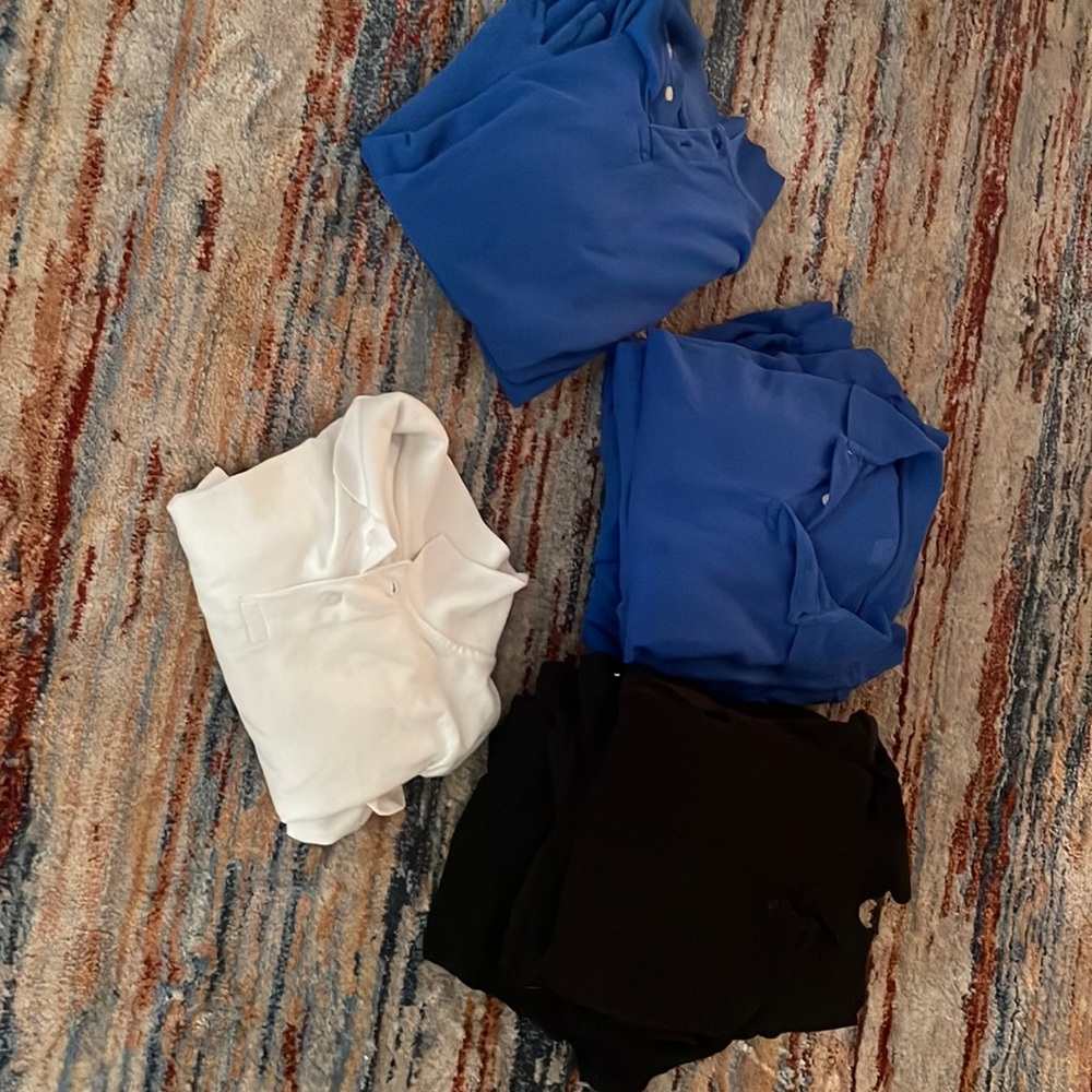 School uniform-youth xxl and adult small- all similar in size. 12 short 4 long